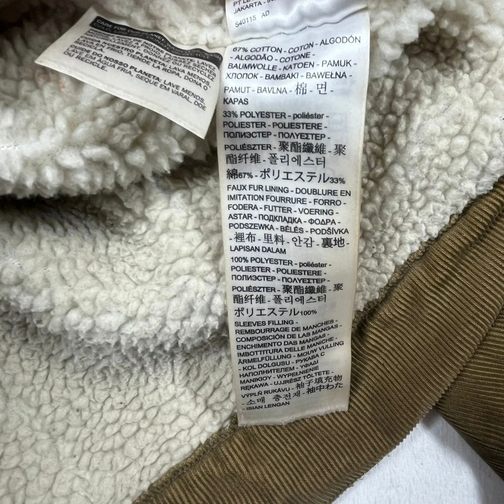 Levis Sherpa Lined Corduroy Trucker Jacket Mens Medium Tan Faux Fur Type 3 Coat